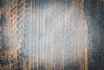 Wheel track on sand