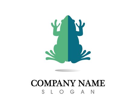 green frog symbols logo and template