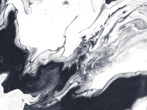 Black and white creative abstract hand painted background.