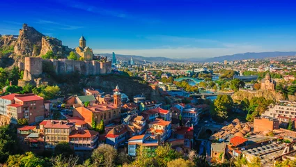 Poster Panoramic view of Tbilisi, Georgia © monticellllo