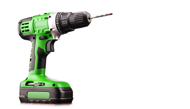 Cordless drill with drill bit working also as screw gun