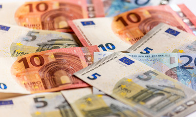Obraz na płótnie Canvas Pile of paper euro banknotes.