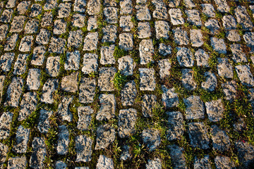 old road in rustic cobblestones