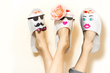 Funny woman legs creative idea