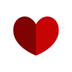 Heart icon, love symbol. Flat vector design.