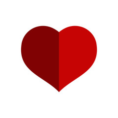 Heart icon, love symbol. Flat vector design.