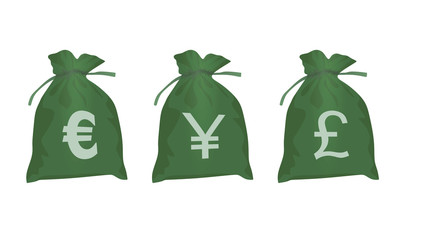 Currencies bag. vector illustration