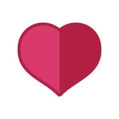 Heart icon, love symbol. Flat vector design.