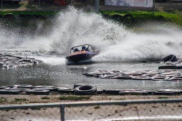 Speed boat racing high velocity