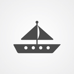 Sailboat vector icon sign symbol