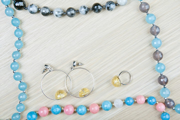 silver earrings Murano glass ring agate stone beads nobody 