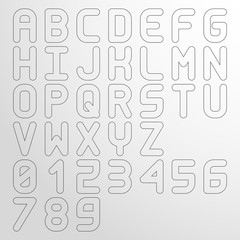 Vector wide monospaced outlined font