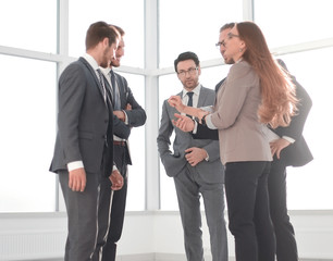 Back view of a Group of business team