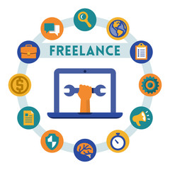 Freelance related vector infographic, flat style