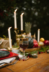 red wine in a glass for christmas party