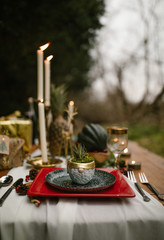 santa clause still life on christmas party table