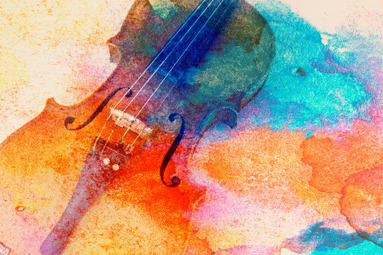 Abstract violin background - violin lying on the table