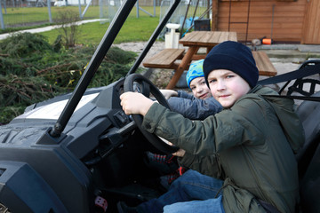 Kids driving buggy