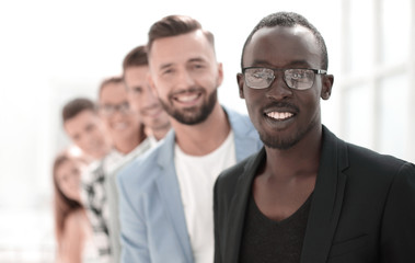 Portrait of creative team standing in the office