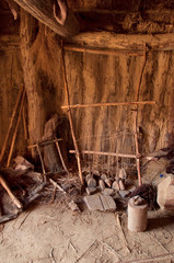 ancient loom of the Bronze Age in Lusatian cultural settlement in Biskupin