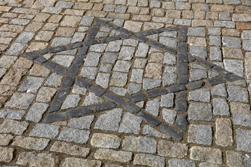 Star of David, Jewish symbol paved in stone