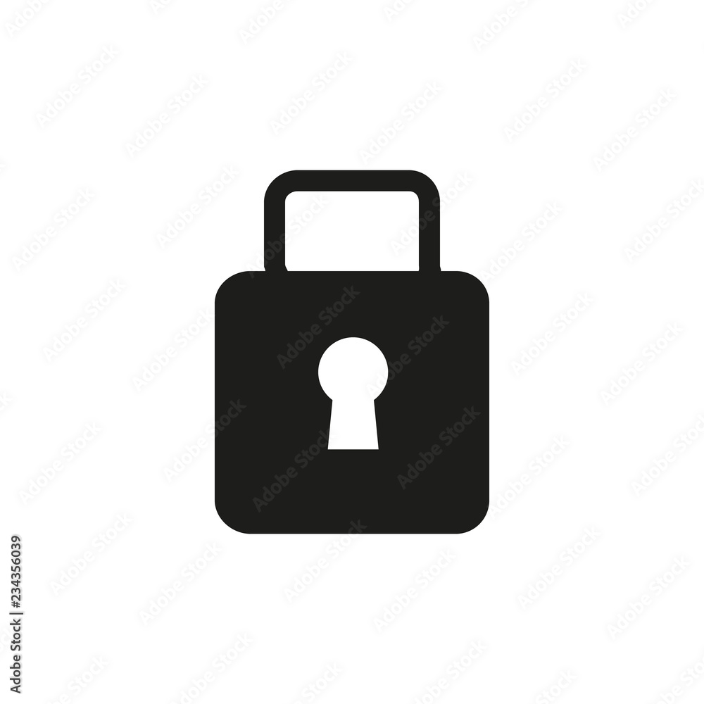 Poster lock icon in trendy flat style isolated on grey background. security symbol for your web site design