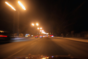Fototapeta na wymiar night movement of cars