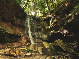 High mountain waterfall