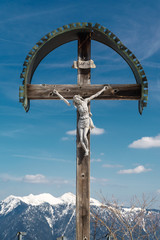 cross on top of mountain