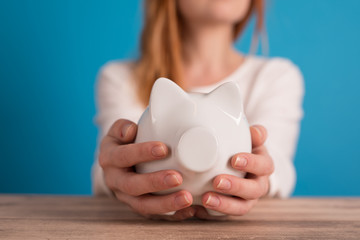 girl with a piggybank