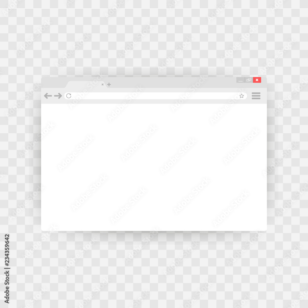 Poster simple browser window on blue background. browser search. web browser in flat style. vector illustra