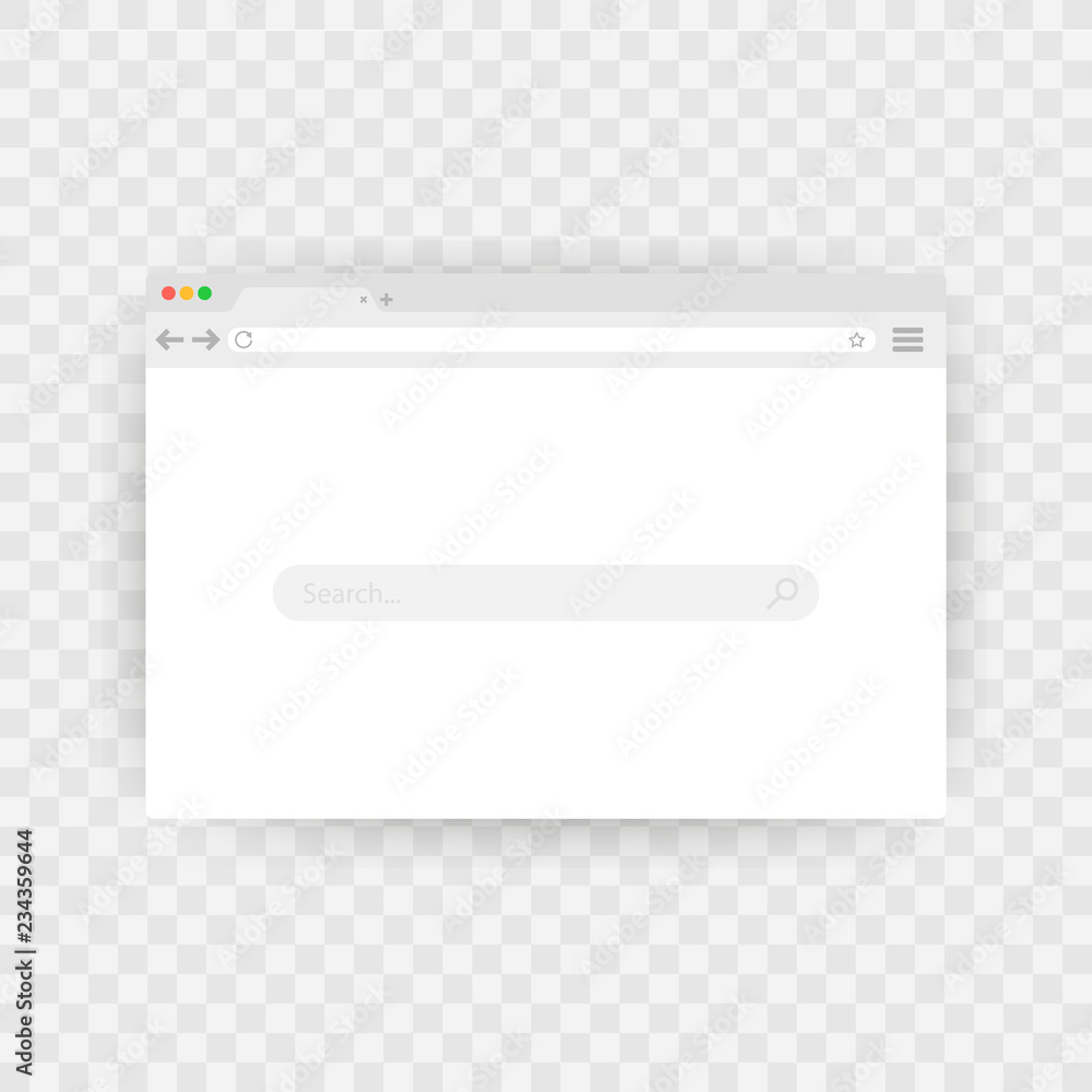 Aufkleber simple browser window on blue background. browser search. web browser in flat style. vector illustra