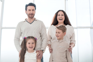 Fototapeta na wymiar portrait of a happy family with small children