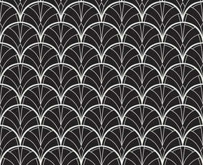 Fototapeta na wymiar Vector Art Deco Pattern. Seamless Abstract Background. Geometric Vintage Style Texture.
