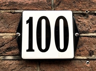 House number hundred  - 100
