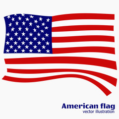 Bright background with flag of USA. Happy America day background. Illustration with white background. Bright illustration with flag.