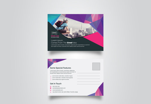 Postcard Layout with Geometric Elements