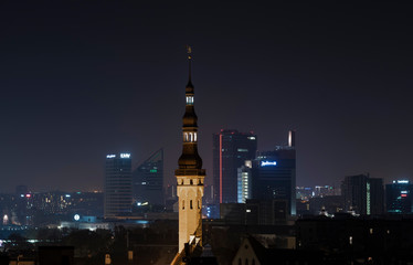 Fototapeta na wymiar Niight view of Tallinn, Estonia