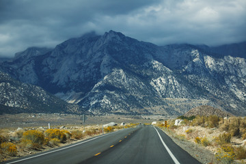 View of Lone Pine Peak, east side of the Sierra Nevada range, the town of Lone Pine, California, Inyo County, United States of America, Inyo National Forest