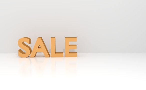 Sale 3D letters on white room