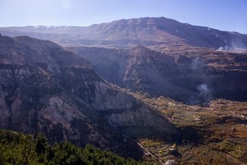 Naklejka premium Landscape view to mountains and Kadisha Valley aka Holy Valley , Lebanon