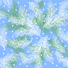 Fototapeta na wymiar Seamless pattern with fir branches.Christmas and New Year background. Vector illustration.