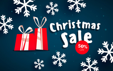 Christmas banner, Xmas snowflakes