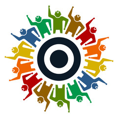 Workers Protest Gear Vector Logo Colorful