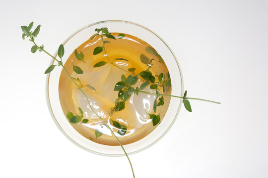 Cocktail with garnish and ice