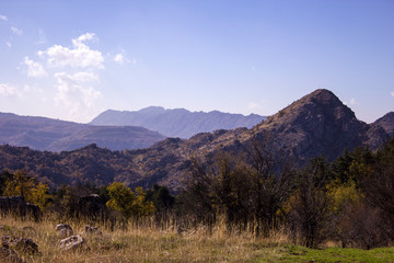 Landscape of Lebanon. Cross on mountaintop in Lebanon.