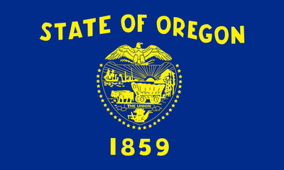 flat oregon state flag - usa