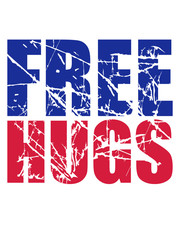 risse kratzer free hugs kostenlose umarmungen lustig liebe herzlich begrüßen gut sozial spruch kuscheln design logo text