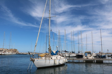 Boatstrip around Syracuse at Mediterranean Sea, Sicily Italy