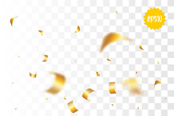 Golden holiday confetti random falling